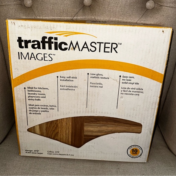 25 PC 1 BOX TrafficMaster Peel & Stick 12" Floor Tiles Pine hurst Wood Parquet - Picture 1 of 6